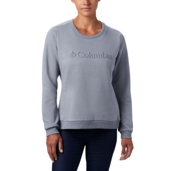 Columbia Logo Crew Top, Sudaderas Grises Para Mujer | 857623-QXL